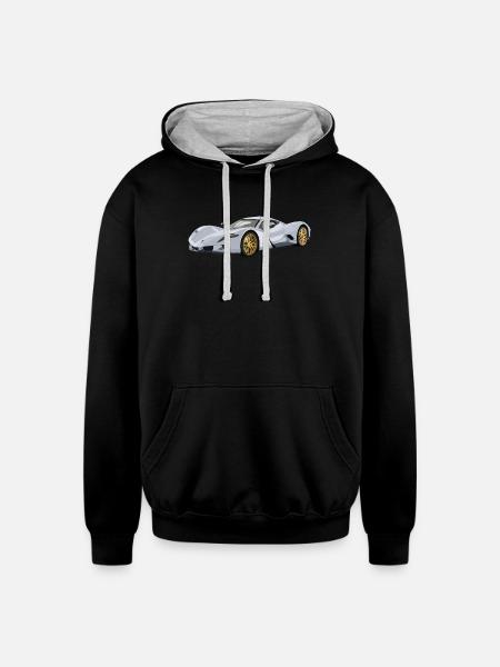 Silver car - Unisex Contrast Hoodie - black/heather gray