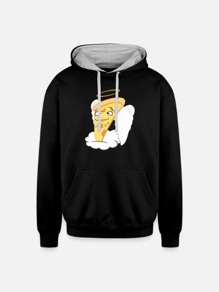Angel Slice - Unisex Contrast Hoodie - black/heather gray