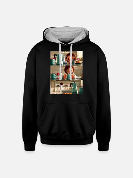 Brewed Awakening - Unisex Contrast Hoodie - black/heather gray