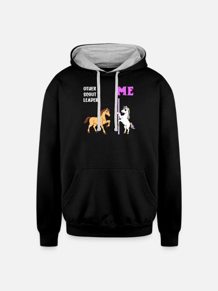 Scout Leader - Unisex Contrast Hoodie - black/heather gray