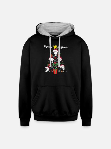 MERRY CHRISTMAS AA3 - Unisex Contrast Hoodie - black/heather gray