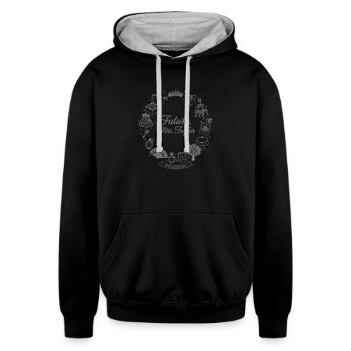 Future Mrs Minimalist Bridal Line Art - Unisex Contrast Hoodie