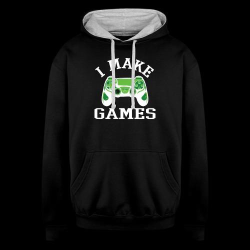 I Make Games - Game Dev - Unisex Contrast Hoodie