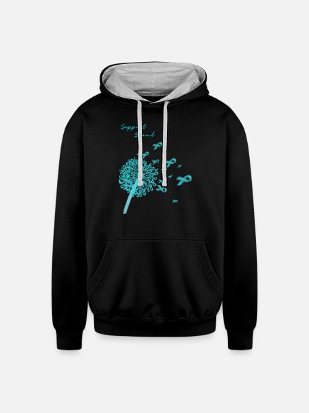 Support Squad - Unisex Contrast Hoodie - black/heather gray