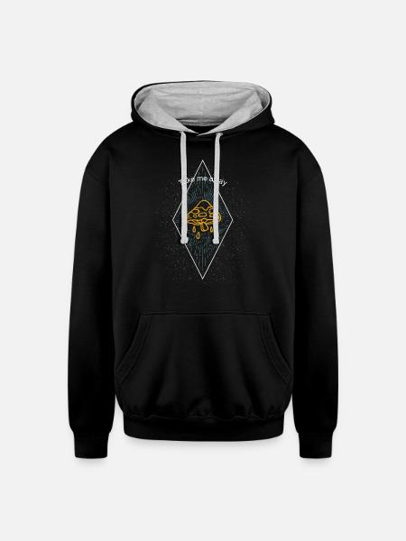 Take Me Away - Unisex Contrast Hoodie - black/heather gray