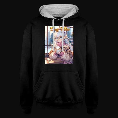 Cozy Cafe Vibes - Unisex Contrast Hoodie