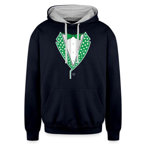 Star Tuxedo in Green PNG - Unisex Contrast Hoodie
