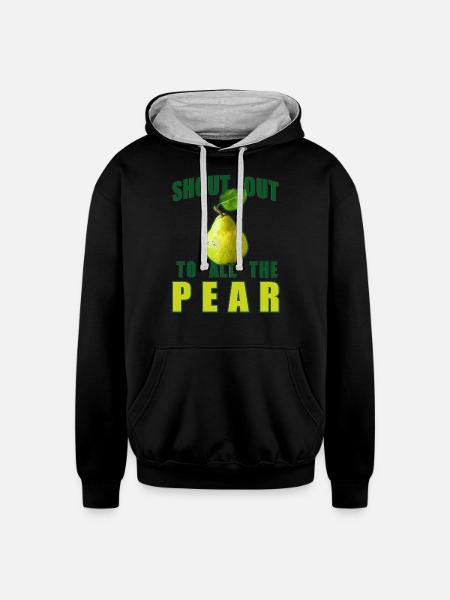 Shout Out To All The Pear - Unisex Contrast Hoodie - black/heather gray