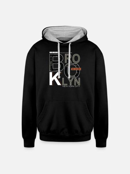 Basic T shirt - Unisex Contrast Hoodie - black/heather gray