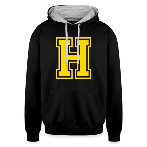 Letter H – Capital Athletic Alphabet Monogram - Unisex Contrast Hoodie