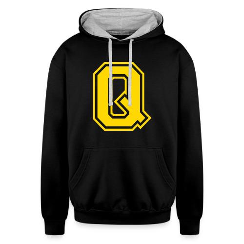 Letter Q – Capital Athletic Alphabet Monogram - Unisex Contrast Hoodie