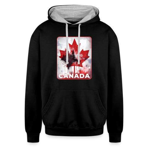 Canada's Maple Leaf Pride - Unisex Contrast Hoodie