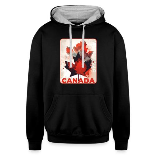 Canada Inked Leaf - Unisex Contrast Hoodie