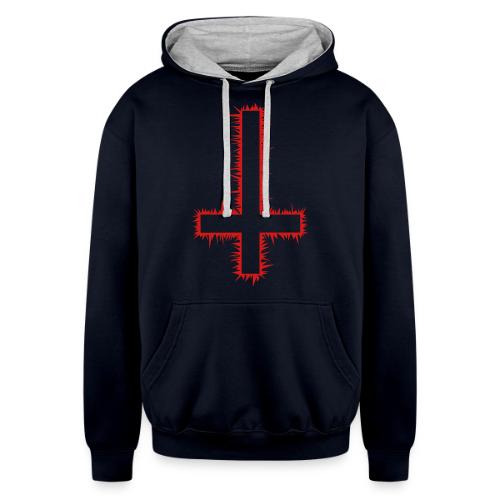 Inverted Cross - Unisex Contrast Hoodie