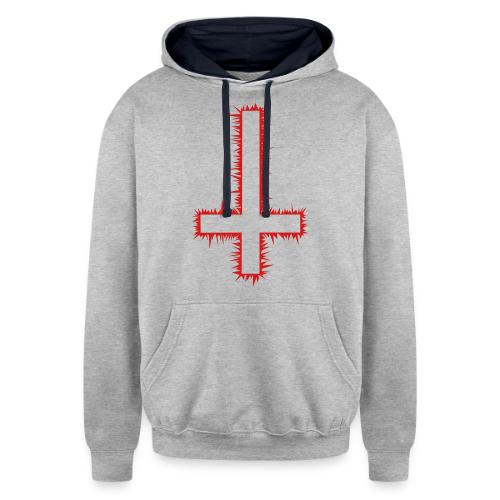 Inverted Cross - Unisex Contrast Hoodie