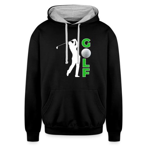 Golf: Classic Golf Motion - Unisex Contrast Hoodie