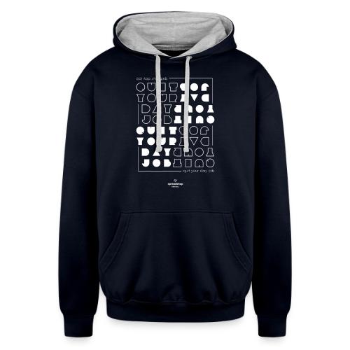 Quit upside white - Unisex Contrast Hoodie