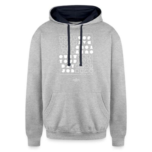 Quit upside white - Unisex Contrast Hoodie
