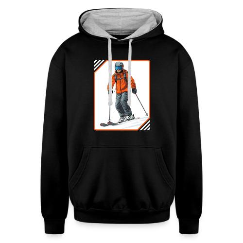 Skiing Thrill Ride - Unisex Contrast Hoodie