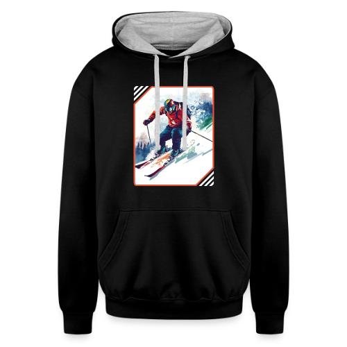Skiing is Life - Unisex Contrast Hoodie