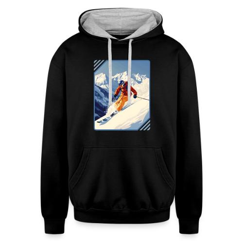 Mountain Skiing Vibes - Unisex Contrast Hoodie