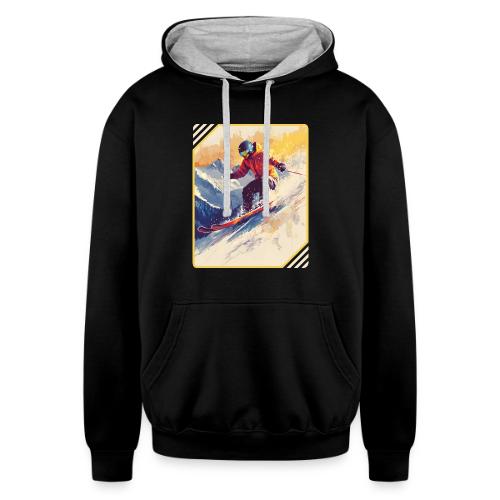 Skiing Through Snow Dreams - Unisex Contrast Hoodie