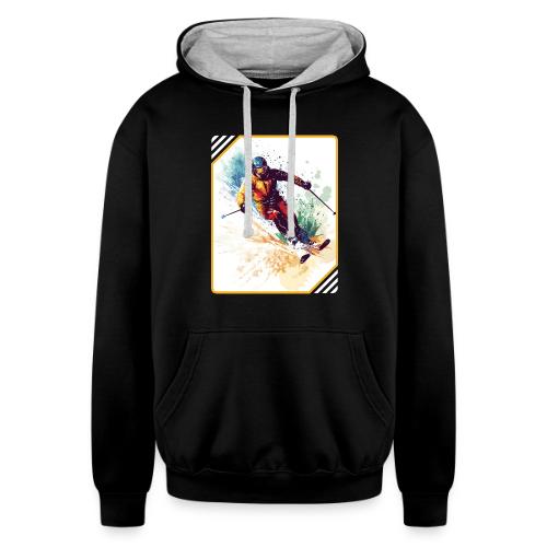 Winter Skiing Escape - Unisex Contrast Hoodie