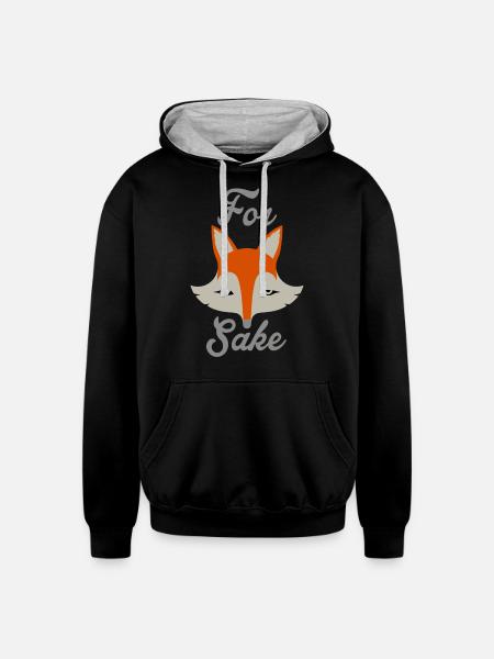 For Fox Sake - Unisex Contrast Hoodie - black/heather gray