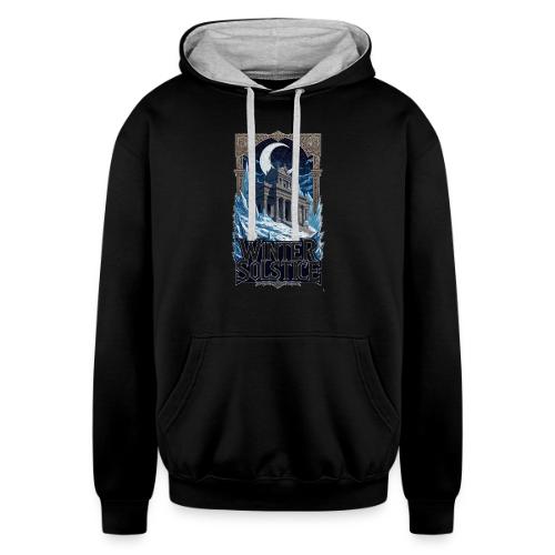 Winter Solstice Temple T-Shirt - Unisex Contrast Hoodie