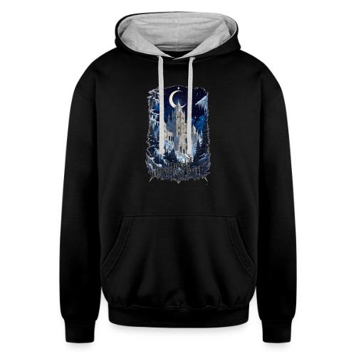 Celestial Winter Temple T-Shirt - Unisex Contrast Hoodie