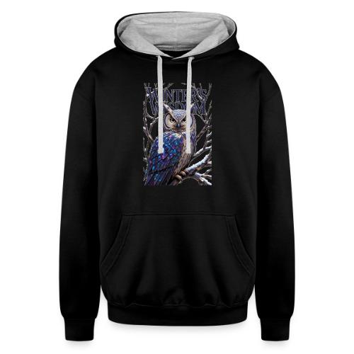 Crystalized Forest Owl T-Shirt - Unisex Contrast Hoodie