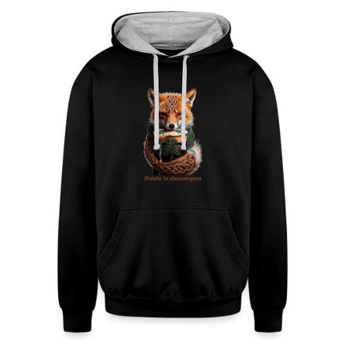 Sly Emerald Fox Toast T-Shirt - Unisex Contrast Hoodie