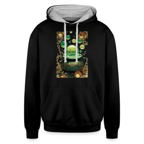 Emerald Excuses Cauldron Graphic Tee - Unisex Contrast Hoodie