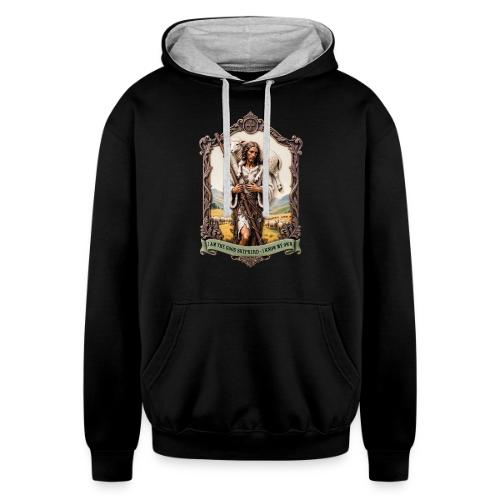 I Am The Good Shepherd T Shirt, Christian Gift - Unisex Contrast Hoodie