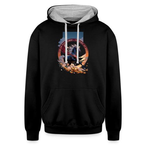 Year of the Horse Dawn T Shirt,Lunar New Year Gift - Unisex Contrast Hoodie