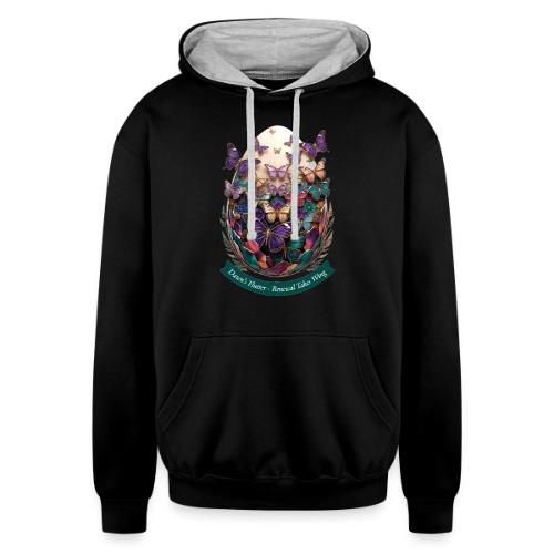 Easter Dawn's Flutter Butterfly T Shirt, Gift - Unisex Contrast Hoodie