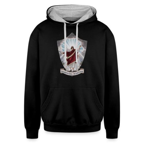 Easter Ascended in Glory T Shirt,Resurrection Gift - Unisex Contrast Hoodie