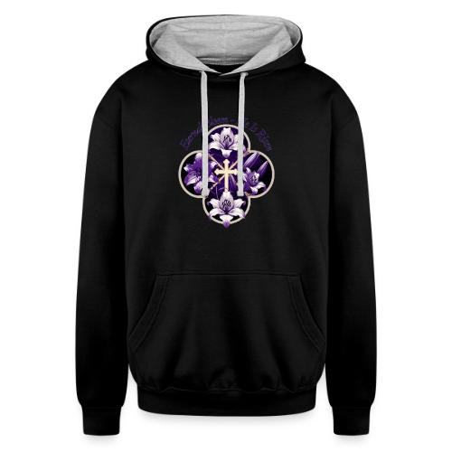 Easter Eternal Bloom Lily Crown T Shirt, Gift - Unisex Contrast Hoodie