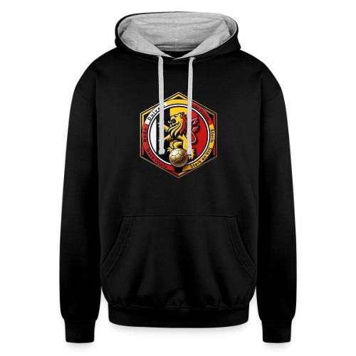 Belgium Lion Valor T-Shirt, Belgian Pride Gift - Unisex Contrast Hoodie
