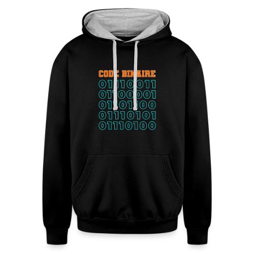 Hi in binary code - Unisex Contrast Hoodie