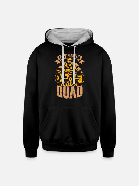 Quad Driver Offroad - Unisex Contrast Hoodie - black/heather gray