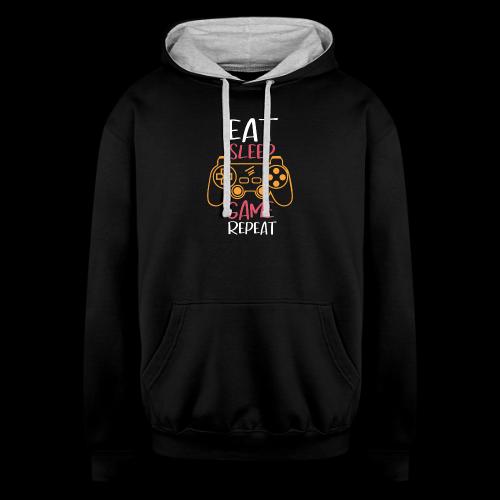Eat, Sleep, Game, Repeat! - Unisex Contrast Hoodie