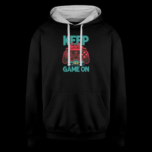 Don't Panic, Just Game On! - Unisex Contrast Hoodie