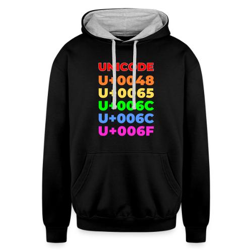 Hello, in unicode - Unisex Contrast Hoodie