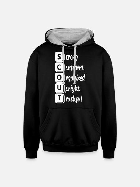 6_s-c-t-o-u-t_1c - Unisex Contrast Hoodie - black/heather gray