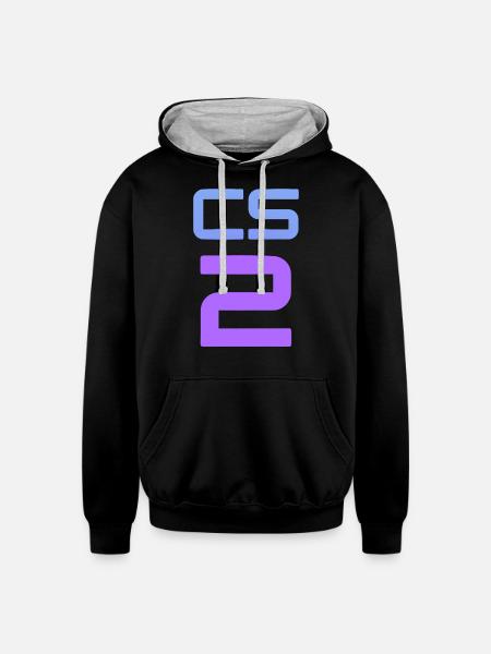 CS 2 - Unisex Contrast Hoodie - black/heather gray