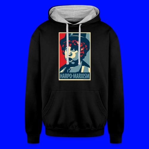 Harpo Marxism: parody of Obama poster - Unisex Contrast Hoodie