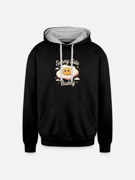 Sunny Side Buddy - Unisex Contrast Hoodie - black/heather gray