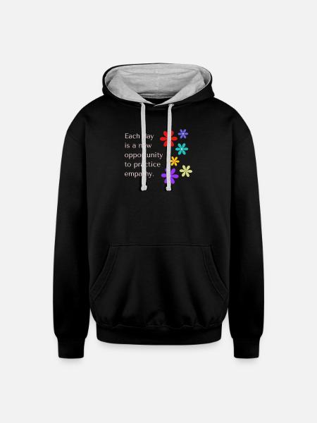 Empathy - Unisex Contrast Hoodie - black/heather gray
