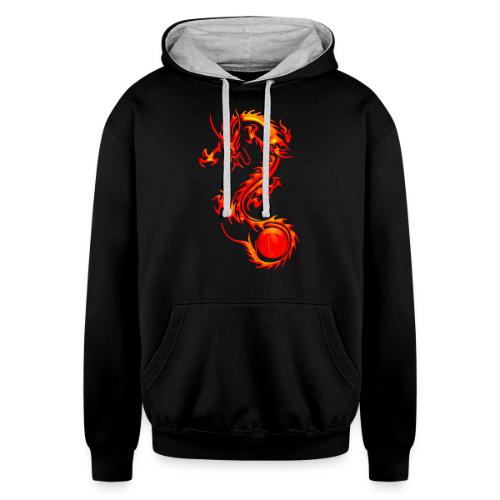 Dragon basketball - Unisex Contrast Hoodie